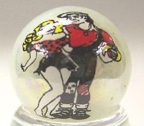 Lil Abner & Daisy Mae 1" Glass Logo Marble