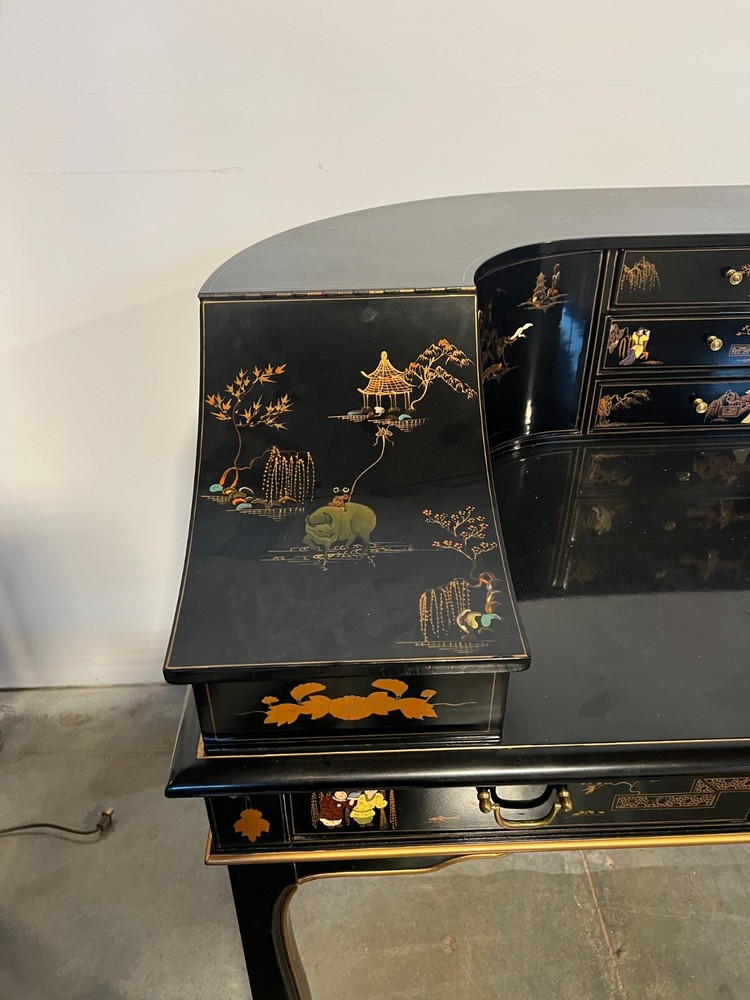 Black Lacquer Asian Writing Desk