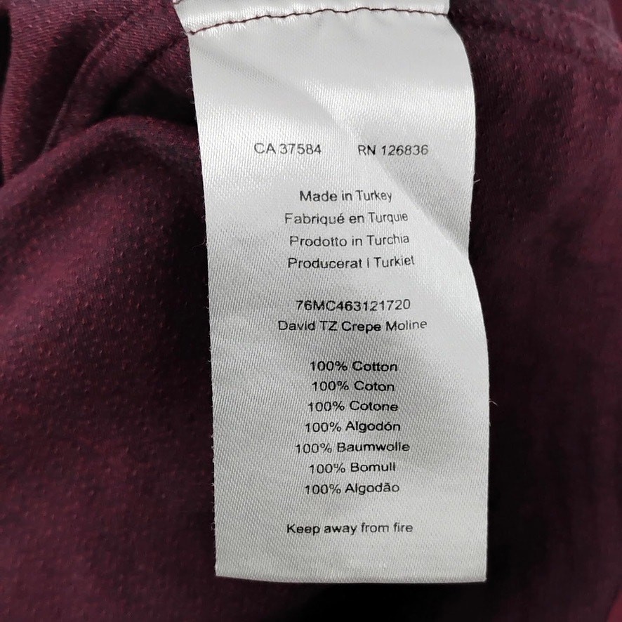J Lindeberg 1/2 Zip David Crepe Moline Pullover Golf Shirt Maroon Red Medium