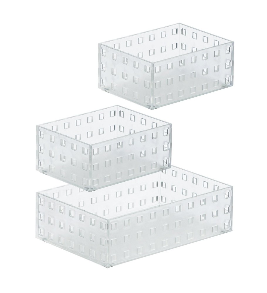Like-it | Bricks set 90012 | Stackable Bins | Storage Translucent White