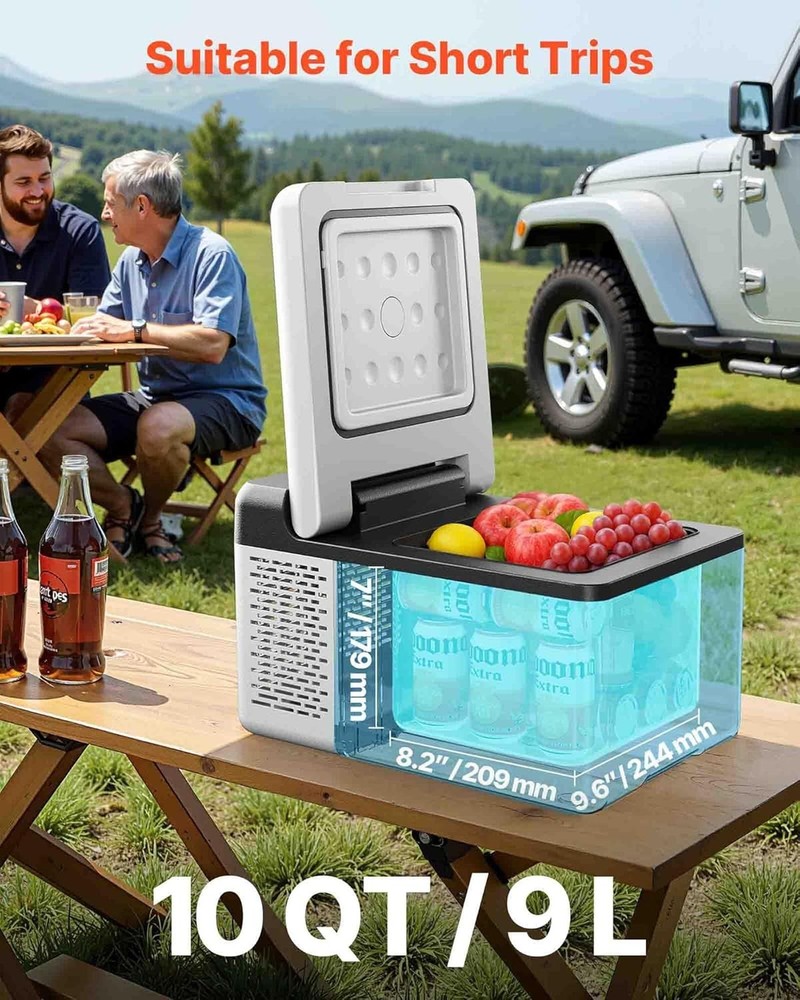 10 Quart 12 Volt Portable Mini Freezer Car Compressor Fridge Cooler