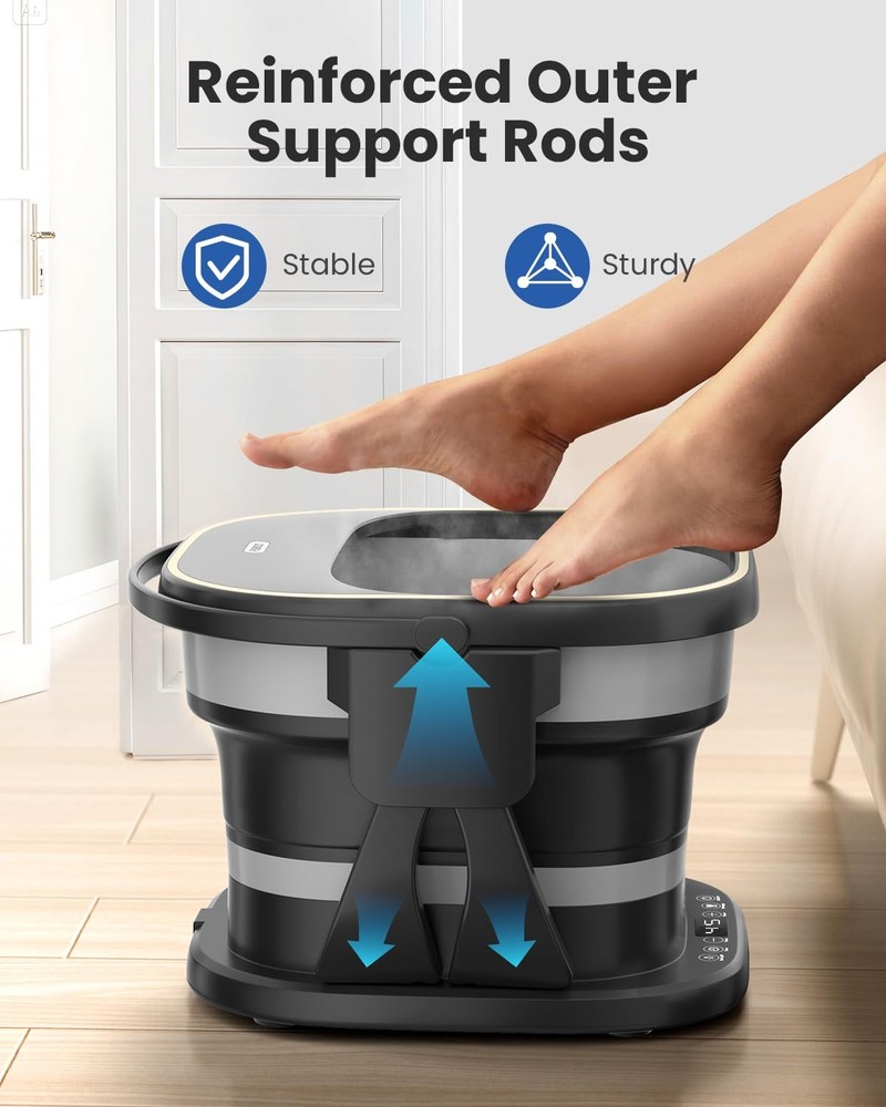 Collapsible Foot Spa Bath Massager with Heat, Precise Temp Control, Motorized...