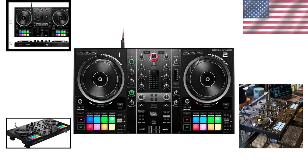 DJControl Inpulse 500 - 2-Deck USB DJ Controller with RGB Pads & Audio Interface