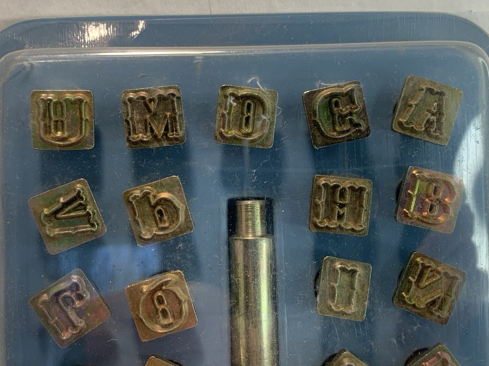 26 Leather Stamps Alphabets Plus Good Condition