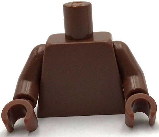 Lego New Minifig Reddish Brown Torso Plain Same Color Arms Same Color Hands Part