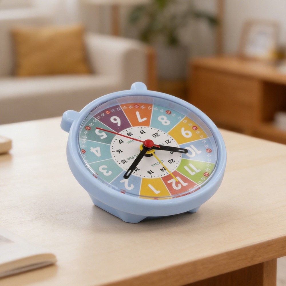 Silent Learning Clock for with Colorful Sections and Easy Hanging Hook