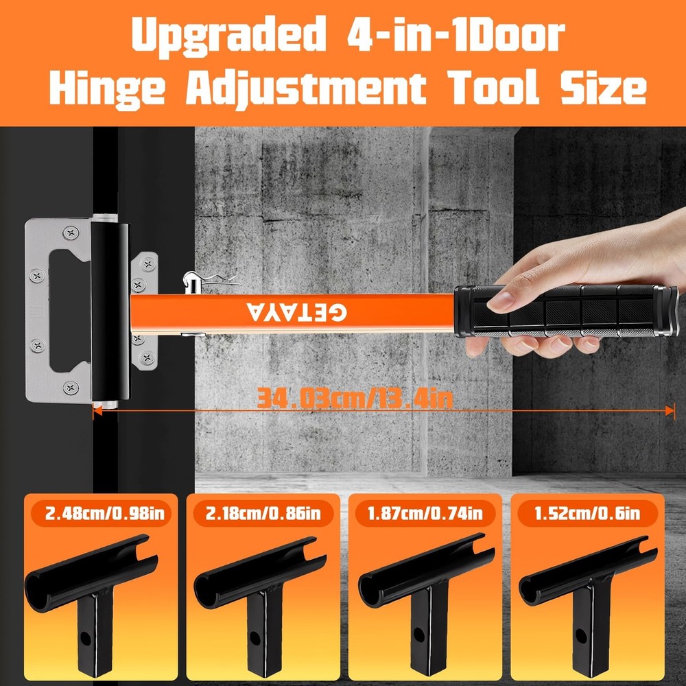 4 in 1 Door Hinge Adjustment Tool, Multi-Size Hinge Adjustment Tool with Rubb...