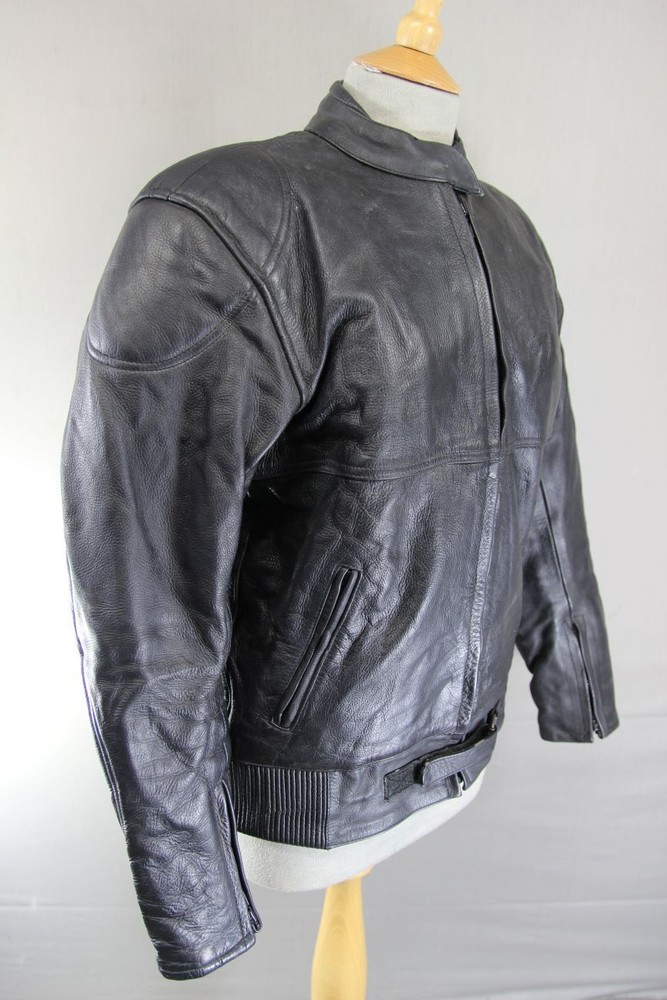RAYVEN CLASSIC BLACK LEATHER BIKER JACKET: SIZE 10