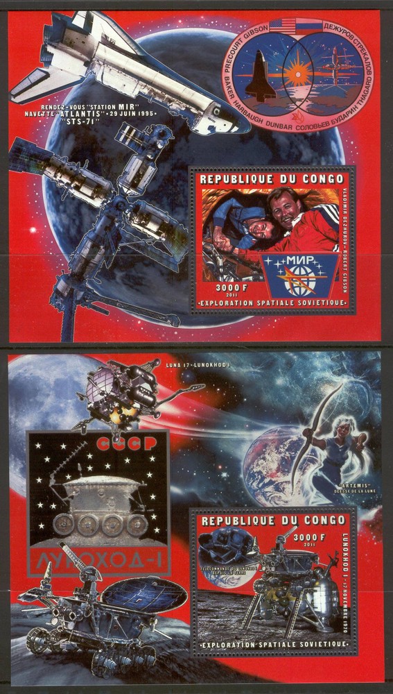 Lollini L02 SPACE Lunohod-1 ---2 Sheets MNH 2011