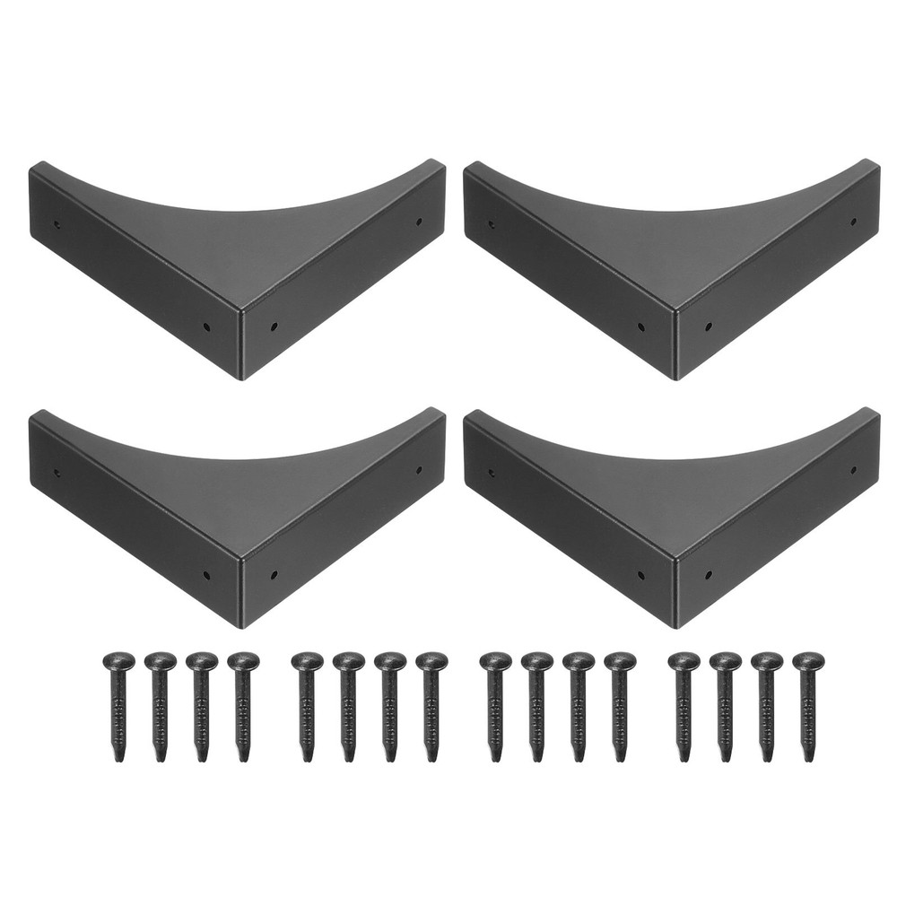 Corner Protectors, 4Pcs 2.56" - Metal Corner Protector with Screws (Black)
