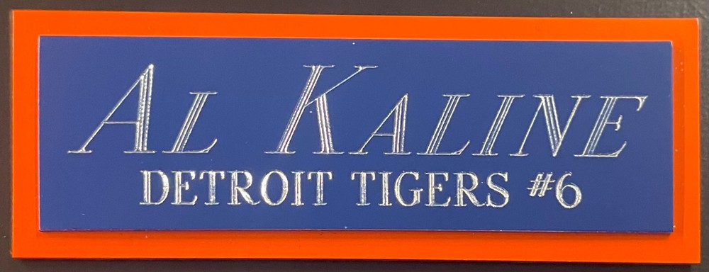AL KALINE TIGERS NAMEPLATE FOR AUTOGRAPHED Signed Baseball Display CUBE CASE