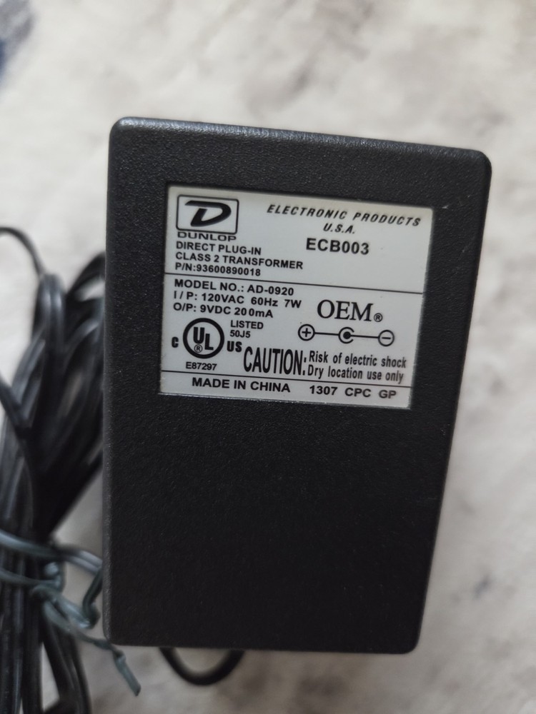 Dunlop Power Supply For Wah Peddle