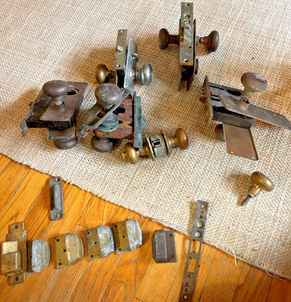 five mortise locks with accessory hardware 1930's? 20 pounds Corbin & Yale