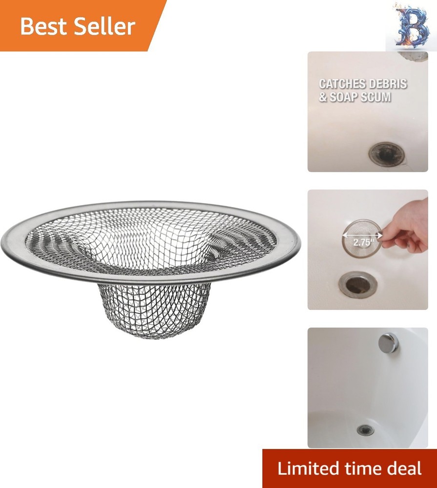 Elegant 2-3/4-Inch Bathtub Drain Strainer - Prevent Clogs Effortlessly