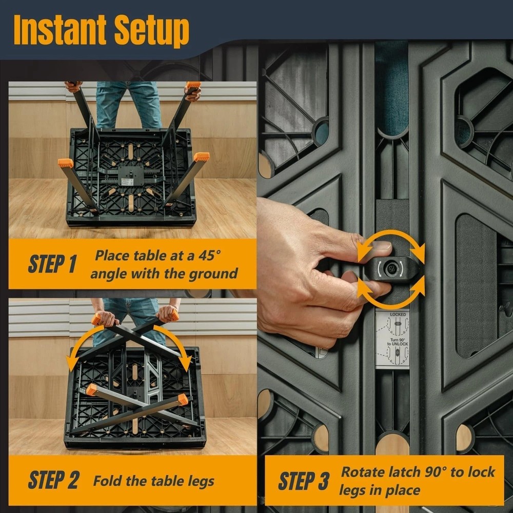 Engineering-Grade Portable Folding Workbench - 1650 lbs Load, 23 lbs Lightweight