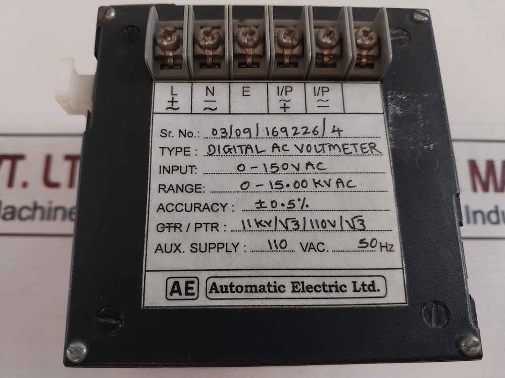 Automatic Electric Digital AC Voltmeter 0-150 VAC