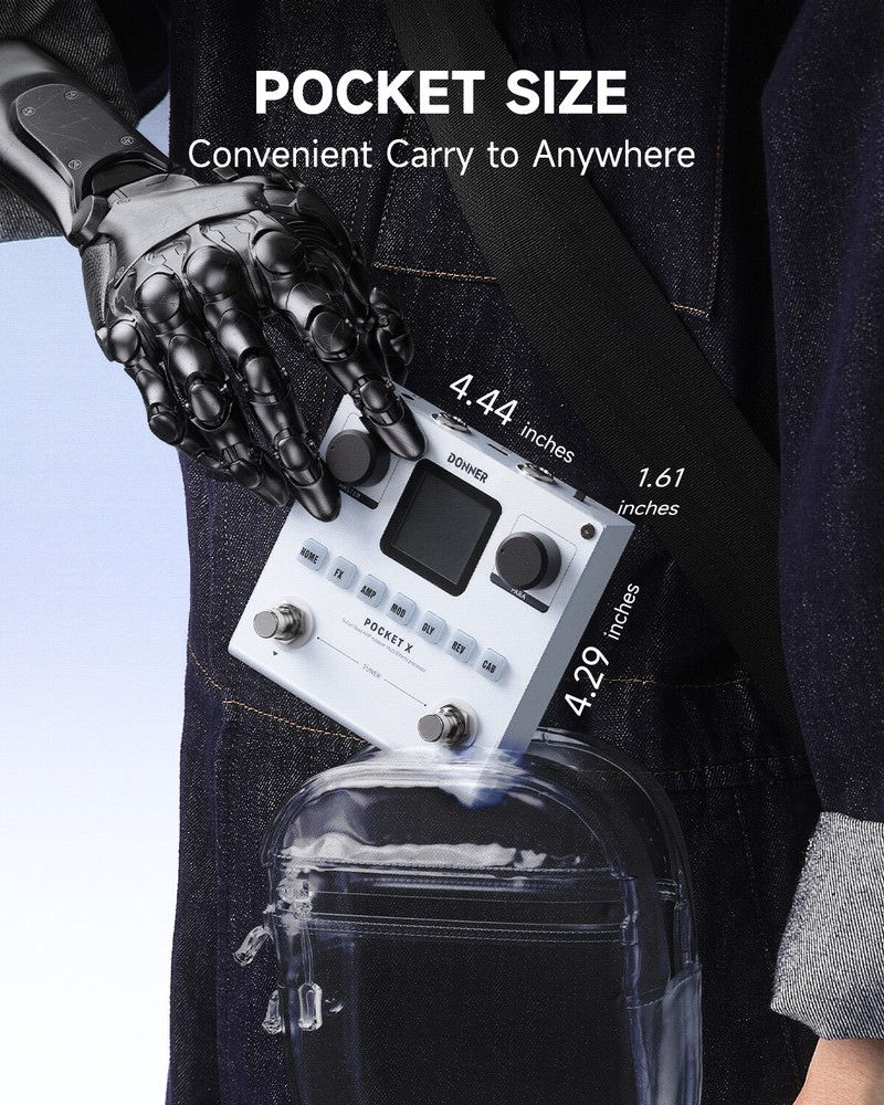 Donner Pocket X Multi Effects Pedal Multi Effects Processor Rechargeable Pedal