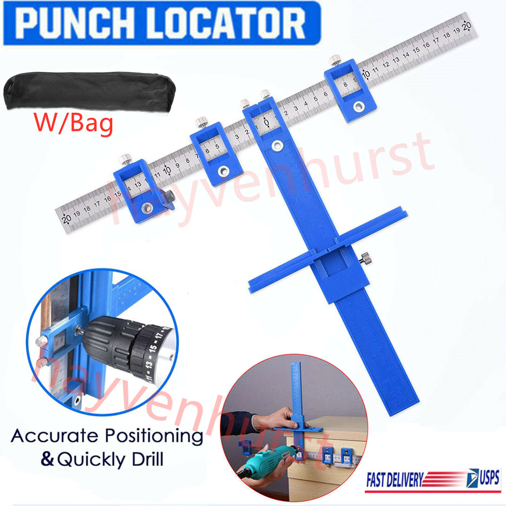 Woodworking Cabinet Hardware Jig Punch Locator Handle Template Tools Drill Guide