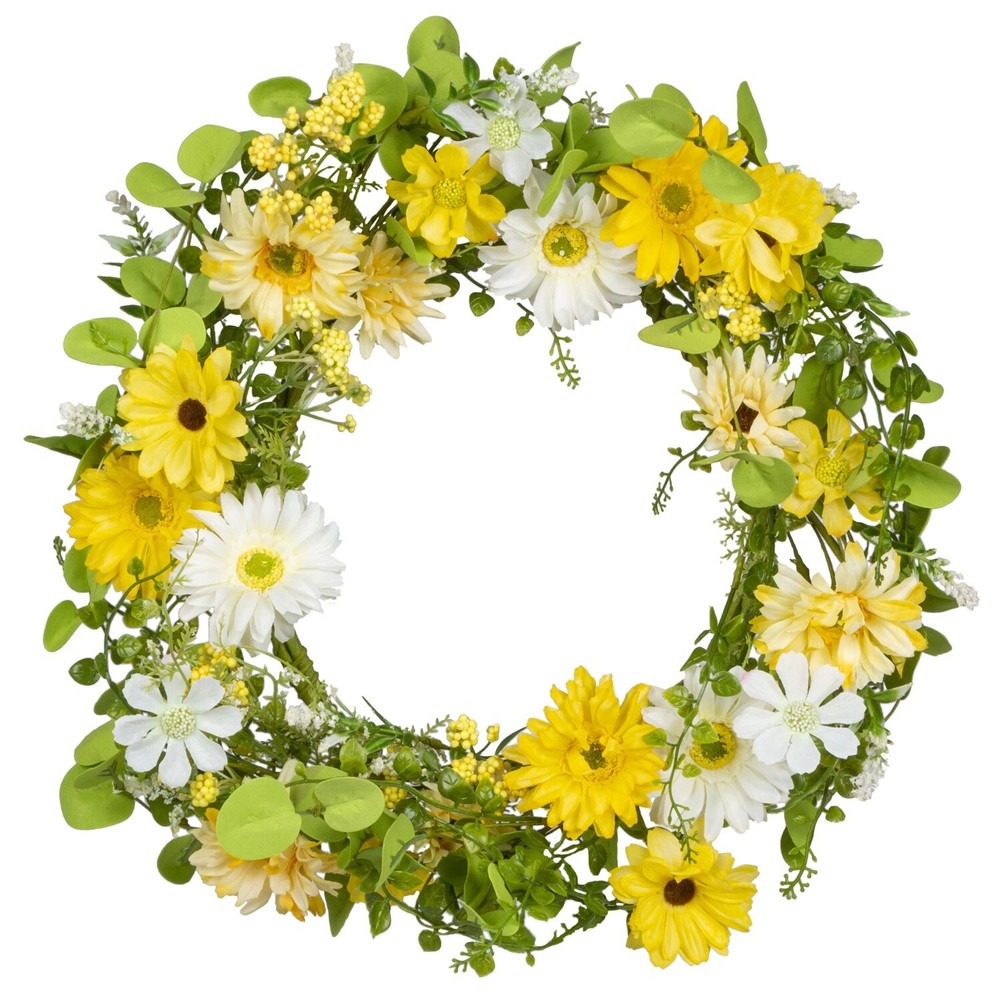 Daisy Floral Wreath - 20 Inch