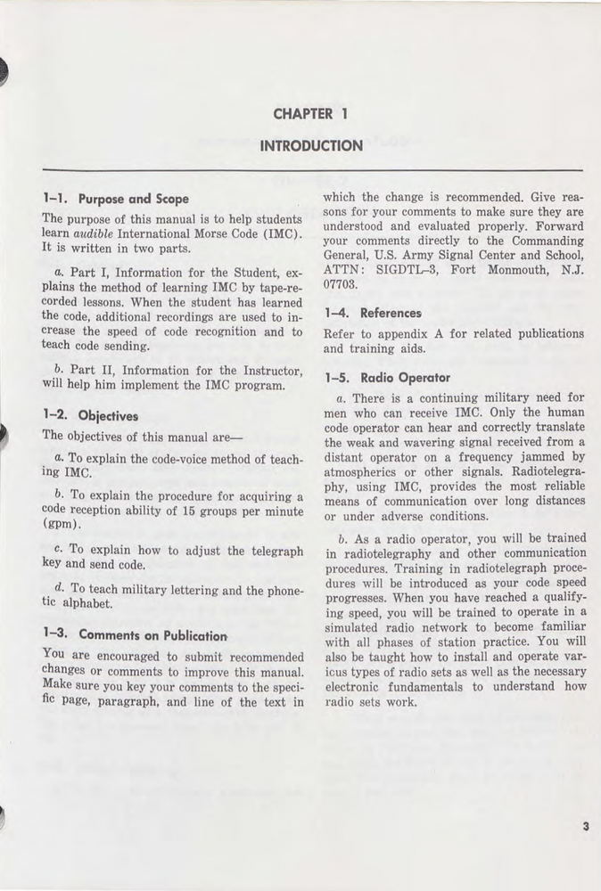 157 Page 1968 TM 11-459 International Morse Code (Instructions) Manual on CD