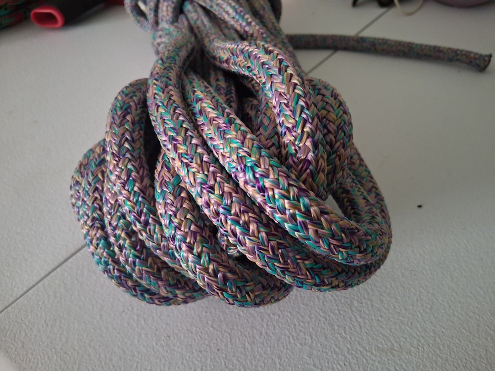 9/16 x 50 ft. Double Braid-Yacht Braid Polyester Rope. Purple Blend Plus