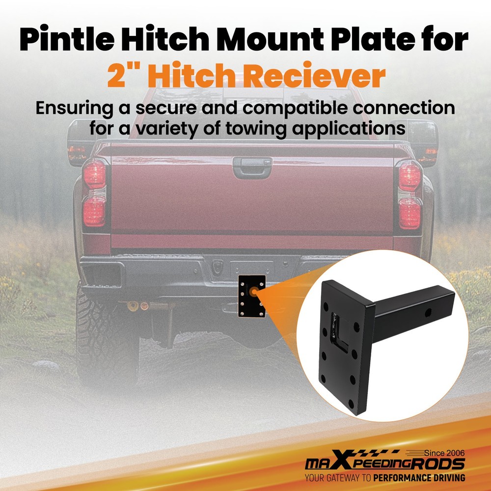 20000 lbs 3-Position Pintle Hook Mount Pintle Hook Mount for 2" Receiver