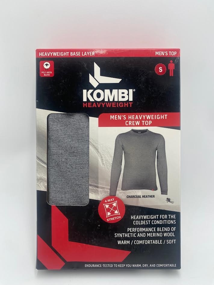 Kombi Men's Heavyweight Base Layer Top Small Gray