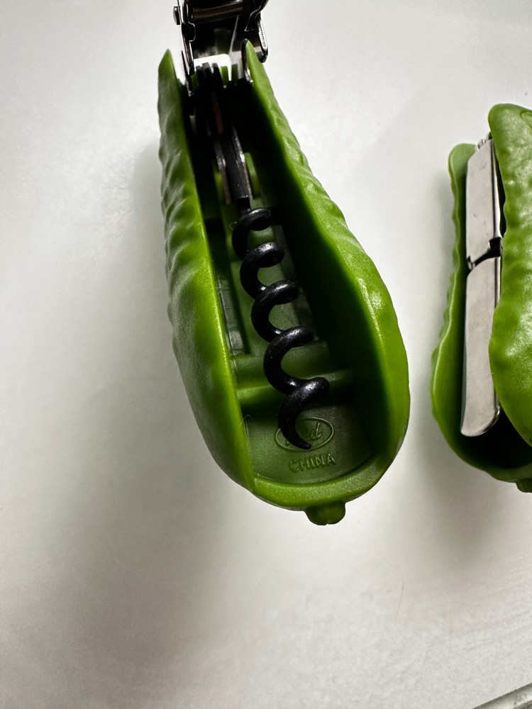 Pair FRED PICKLED Pickle Corkscrews Wine Openers