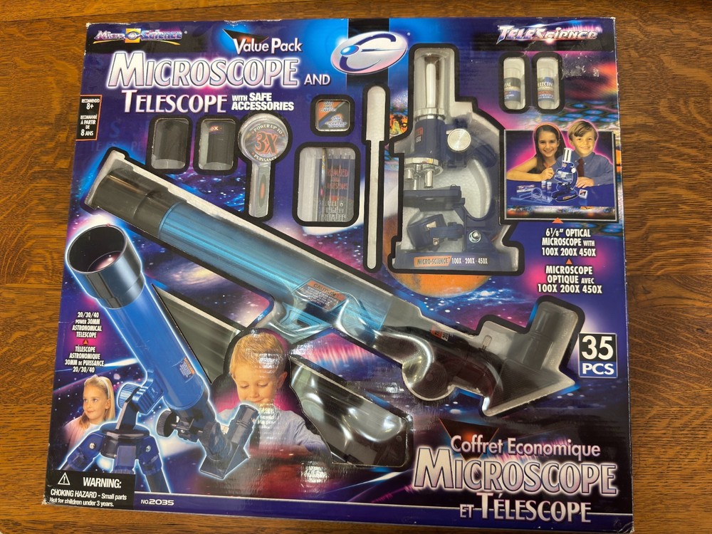 Micro Science Value Pack Microscope And Telescope With Safe Accessories 35 pcs