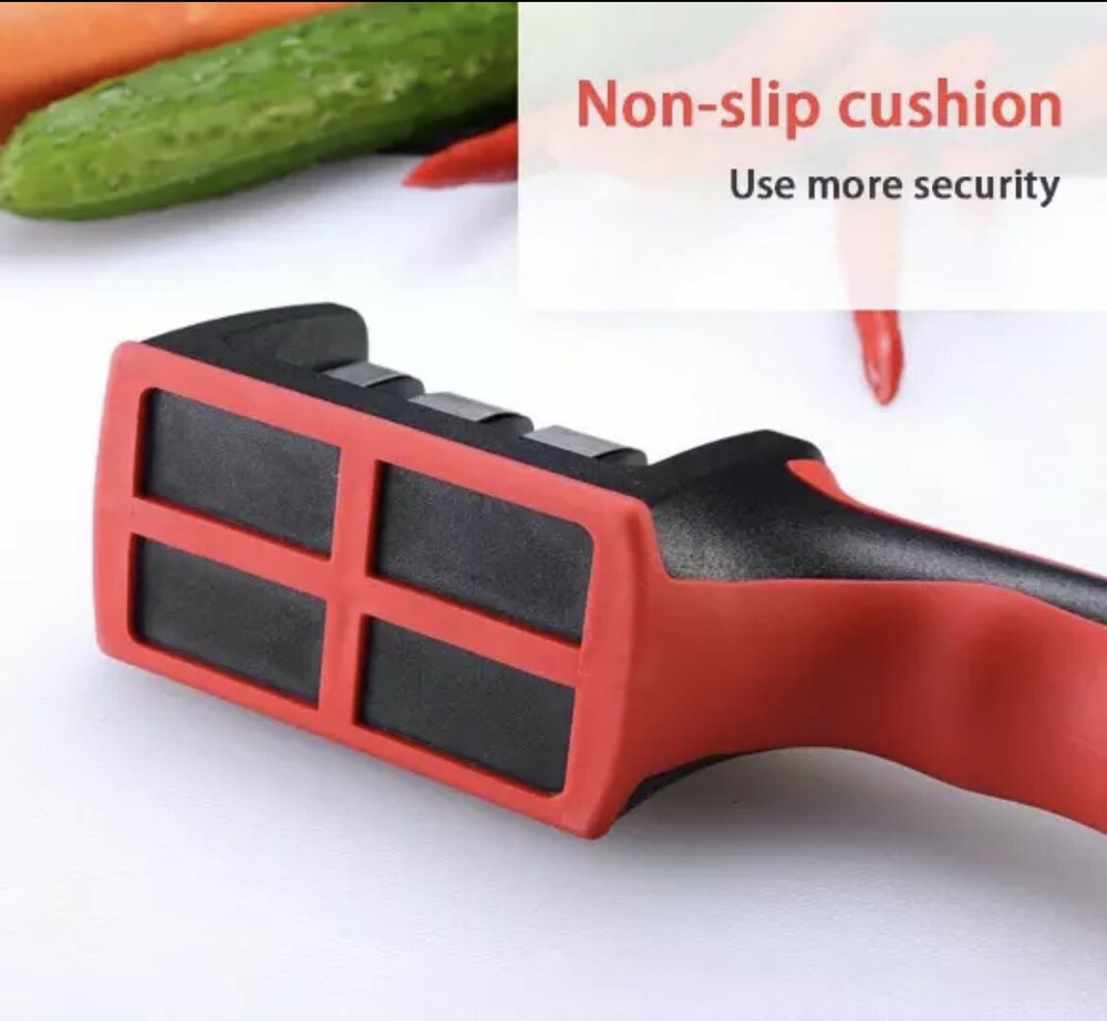 KNIFE SHARPENER PROFESSIONAL Heavy Duty Ceramic Tungsten 3 Step Chef Premium