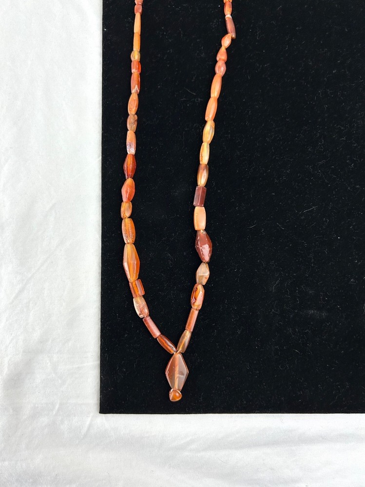 Ancient Bactrian Banded Agate and Carnelian Beads