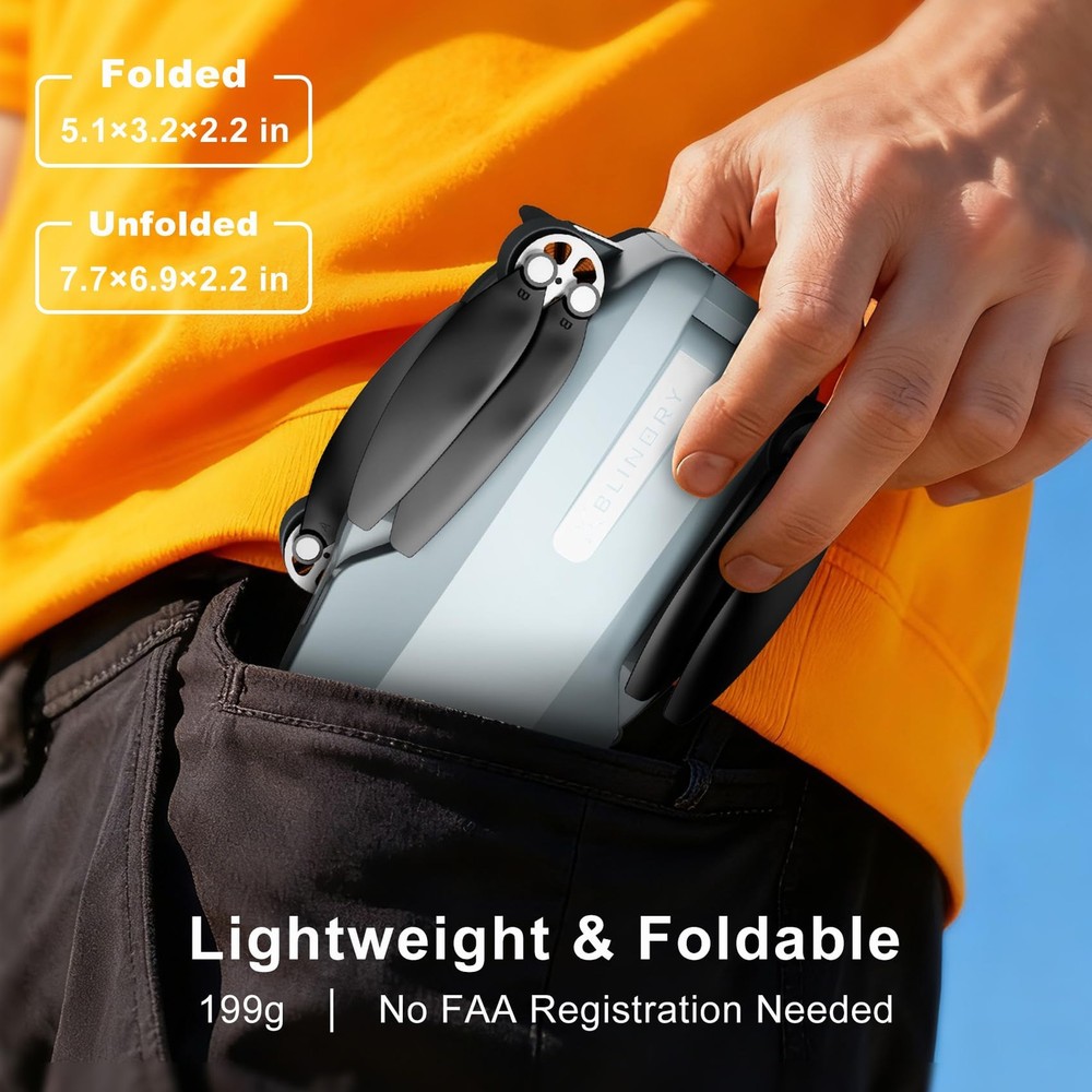 Drones with Camera for Adults Beginners, 2K HD FPV Foldable RC Blue