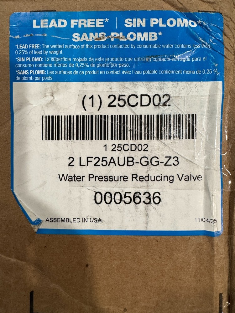 Watts 2 LF25AUB-GG-Z3 2" NPT Copper Silicon Alloy Water Pressure Reducing Valve