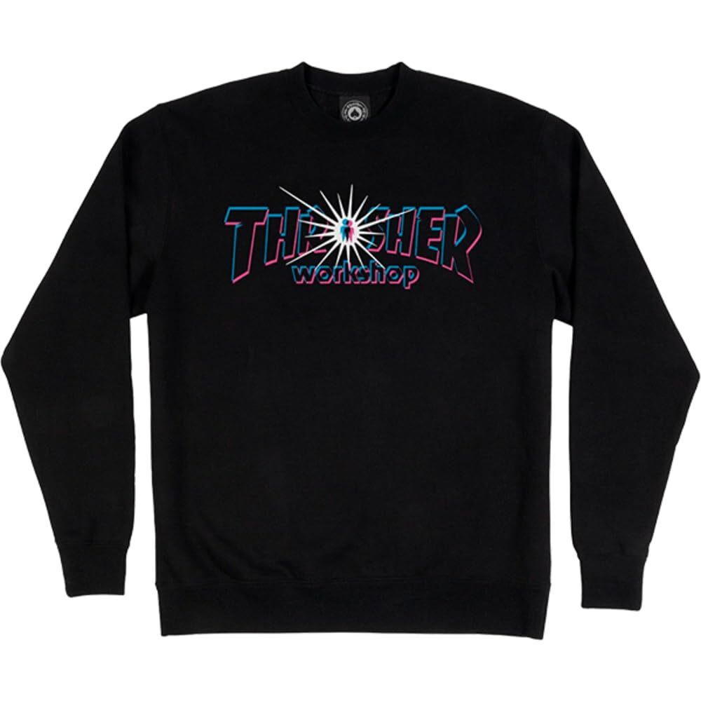 Thrasher X AWS Nova Crew Sweatshirt - Large, Black