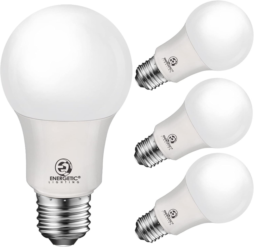 Energetic 60W Equivalent, A19 LED Light Bulb, 3000K Warm White, E26 Medium Base,