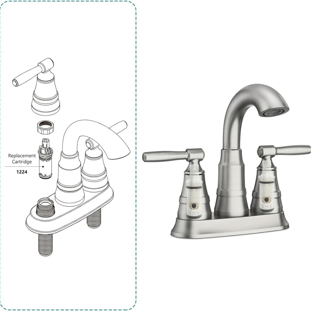 High Quality 2 Pack Faucet Cartridge Replacement For 1224 Two Handle