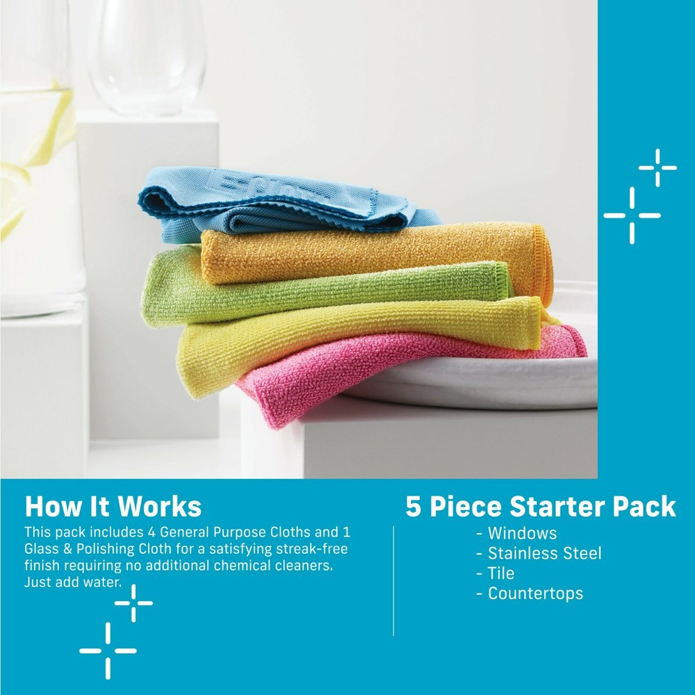 E-Cloth Starter Pack, Premium Microfiber Cleaning Cloths, Great Household Cloths