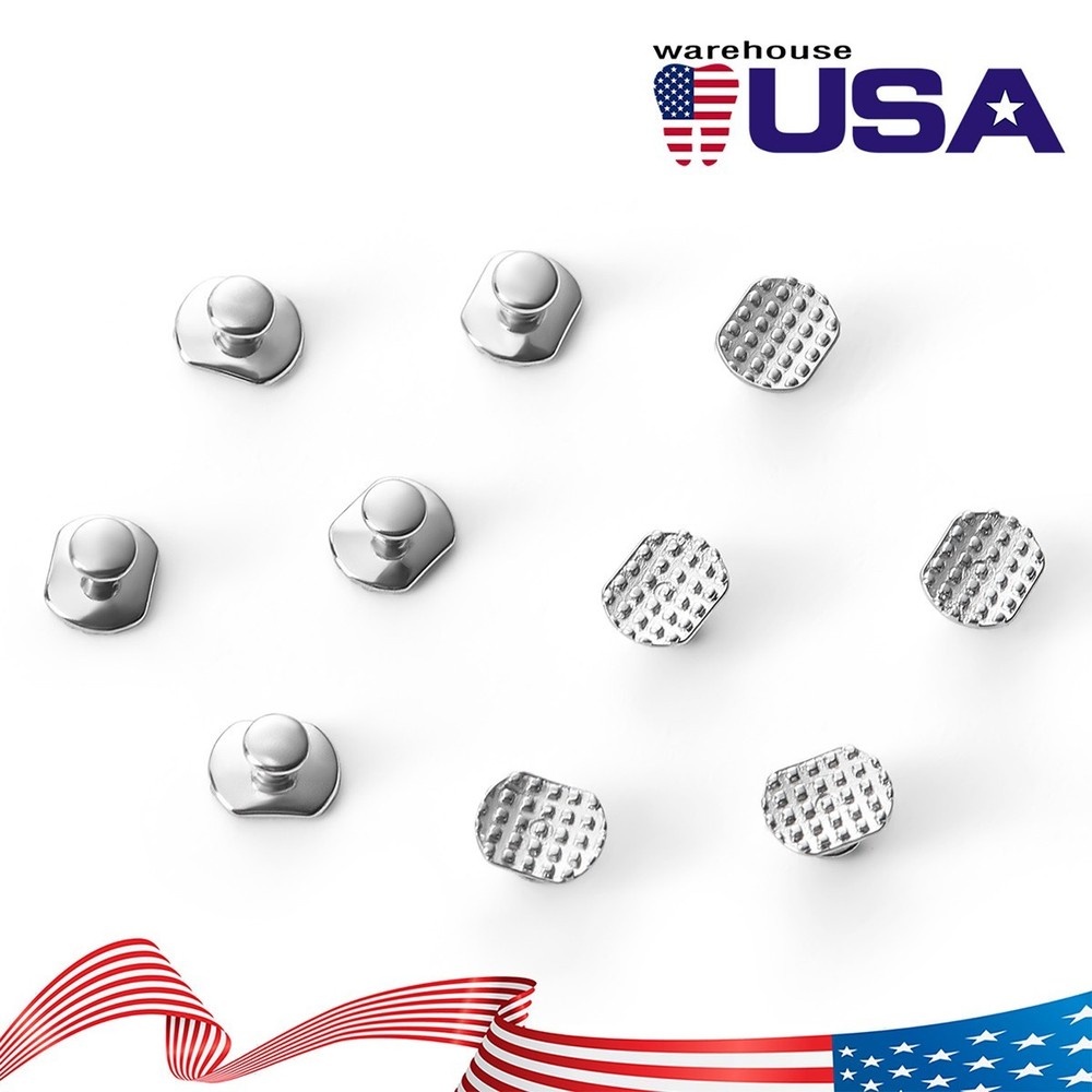10pcs Dental Orthodontic Lingual Button Bondable Rectangular Monoblock