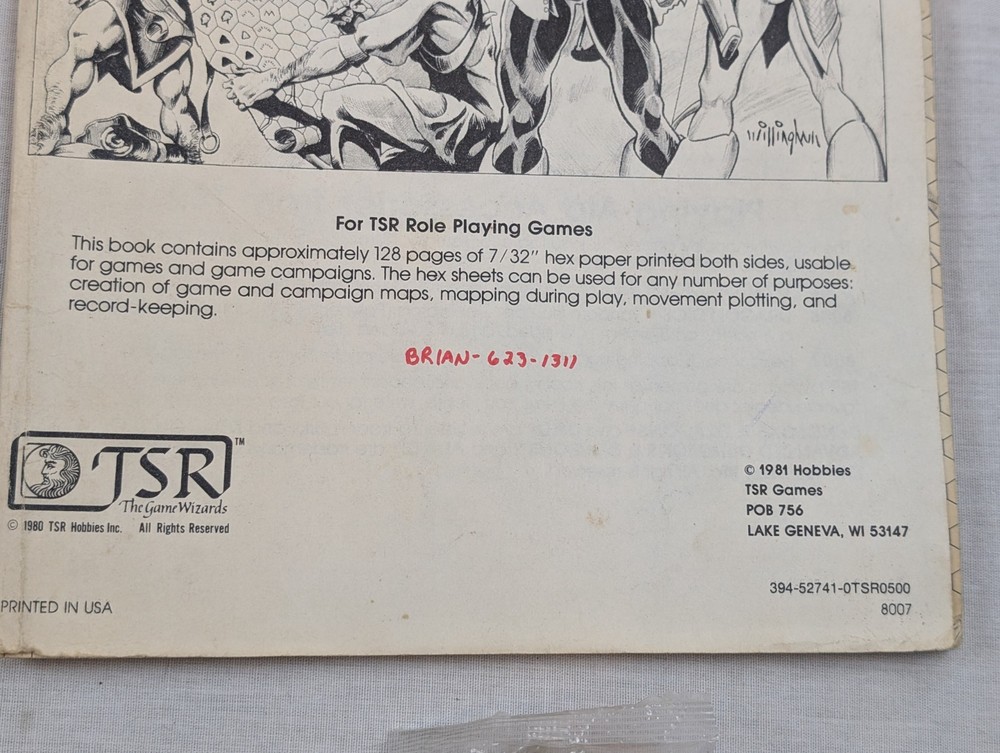 HEXAGONAL MAPPING BOOKLET #8007 1981 D&D TSR Dungeons Dragons Adventure + dice