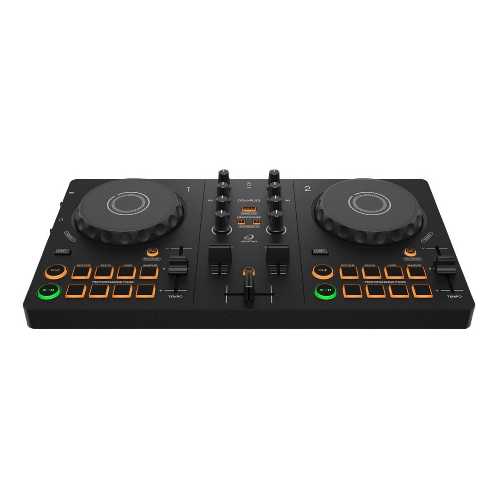 AlphaTheta DDJ-FLX2 Compact Beginner 2-Channel Serato DJ Controller w Mic