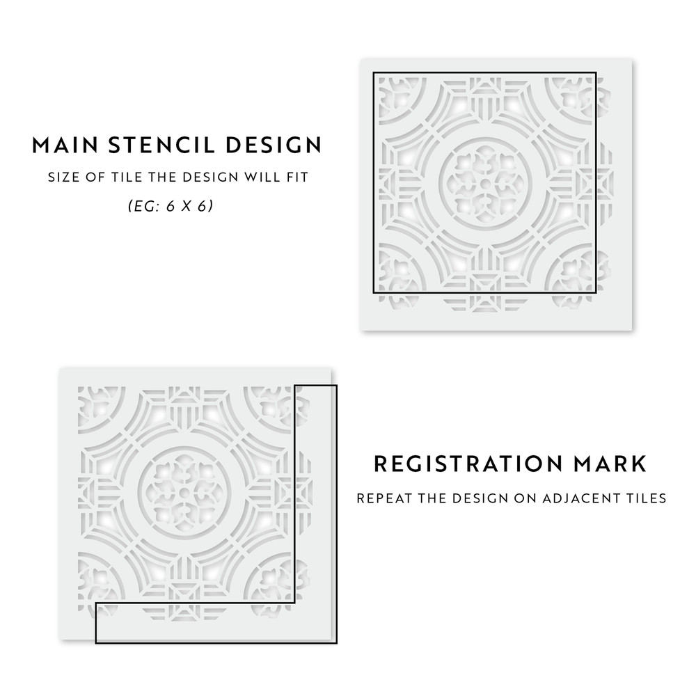 Meriela Tile Stencil - Durable & Reusable Mylar Stencils