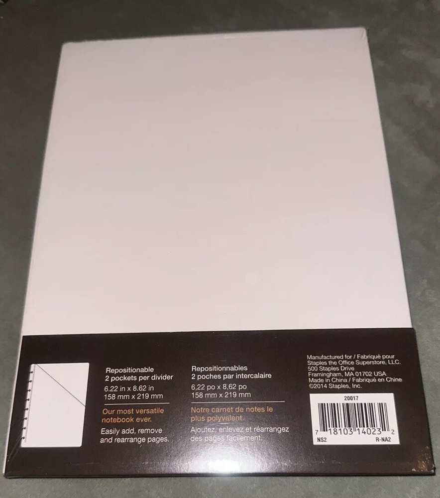 ARC Pocket Poly Dividers 2 Packs model # 20017 NIP Customizable Notebook System
