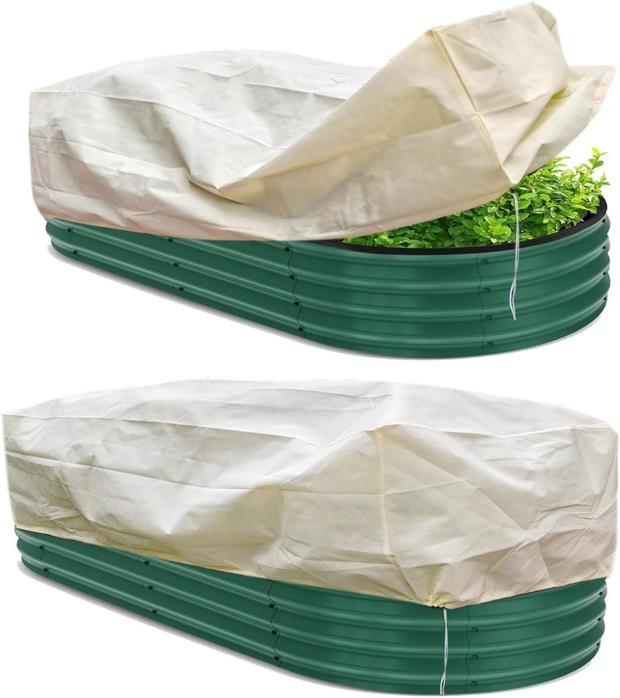 Plant Freeze Protection Cover 2Pack Rectangular Planter Frost Pot Blankets