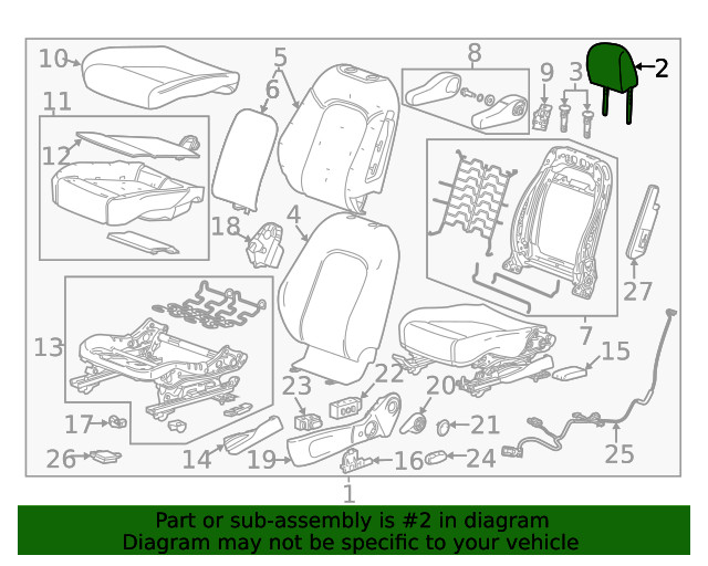 Genuine GM Cocoa Front Head Restraint 95136167