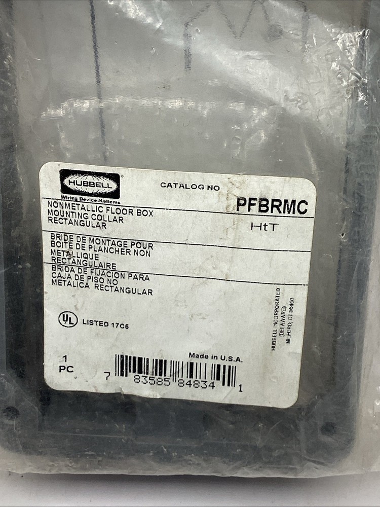 Hubbell PFBRMC Nonmetallic Floor Box Mounting Collar Rectangular NEW