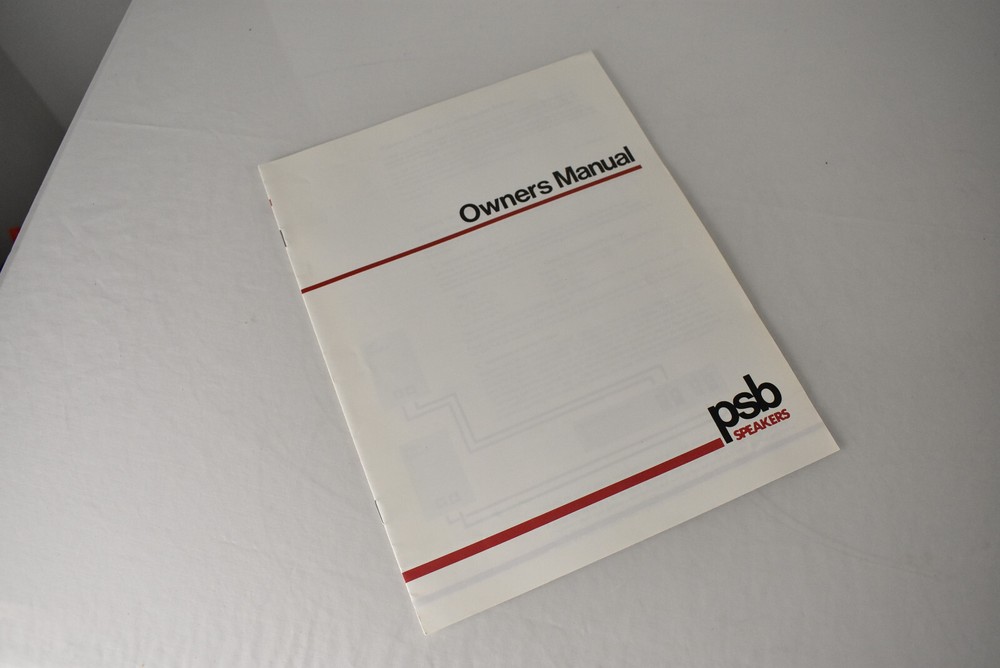 Original Vintage PSB Speaker Universal Speaker Owners Manual