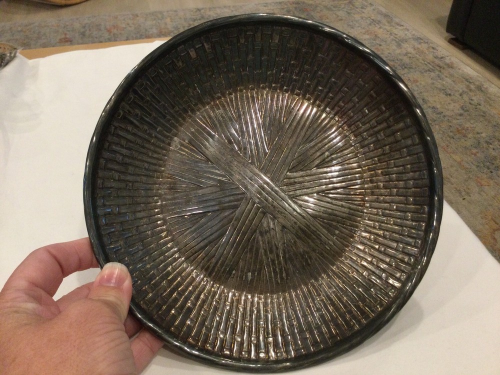 Vintage Gorham Woven Bowl Silver Plate