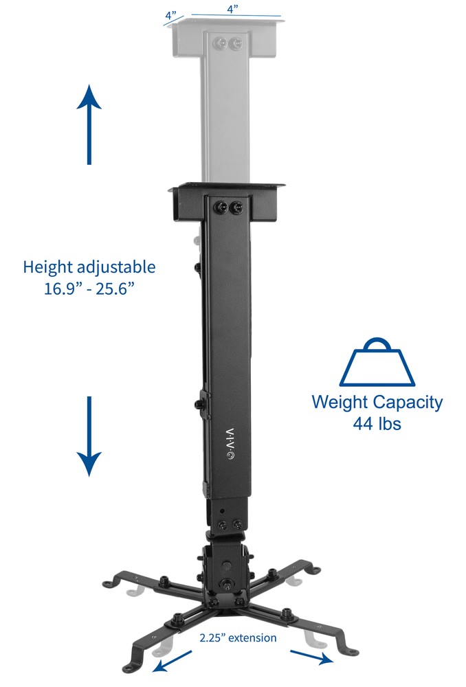 VIVO Universal Adjustable Wall Ceiling Projector Mount Extend Length Projection