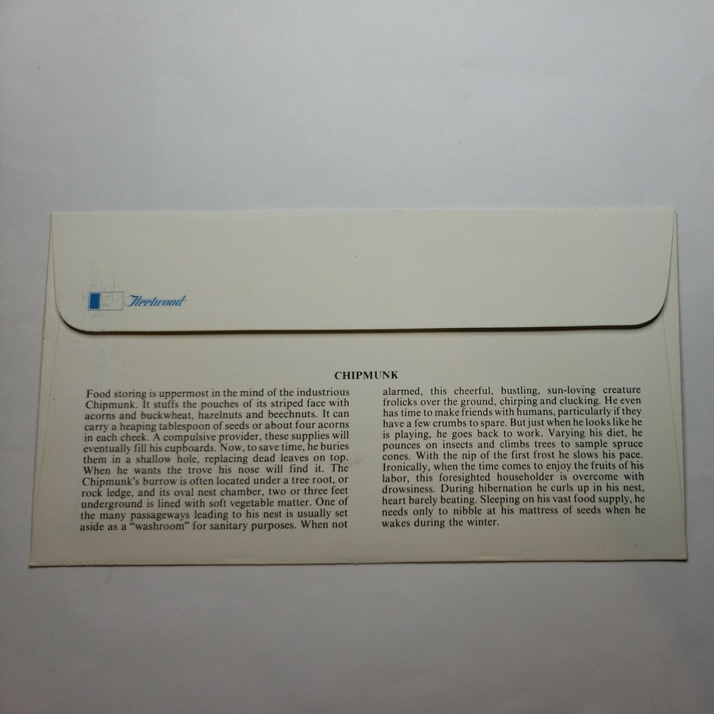 First Day Covers 1978 Chipmunk