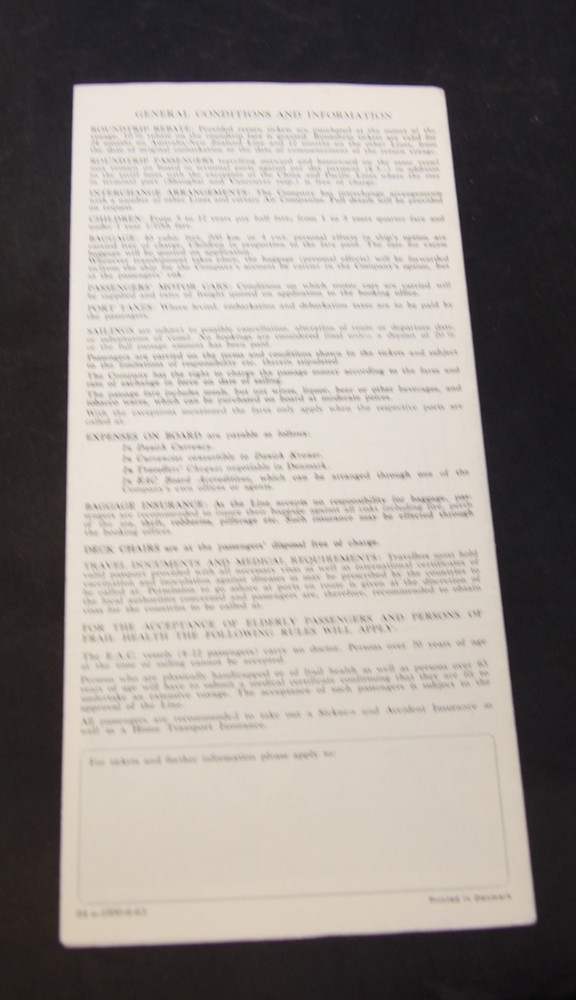 Vintage The EAC Lines Ship Brochure